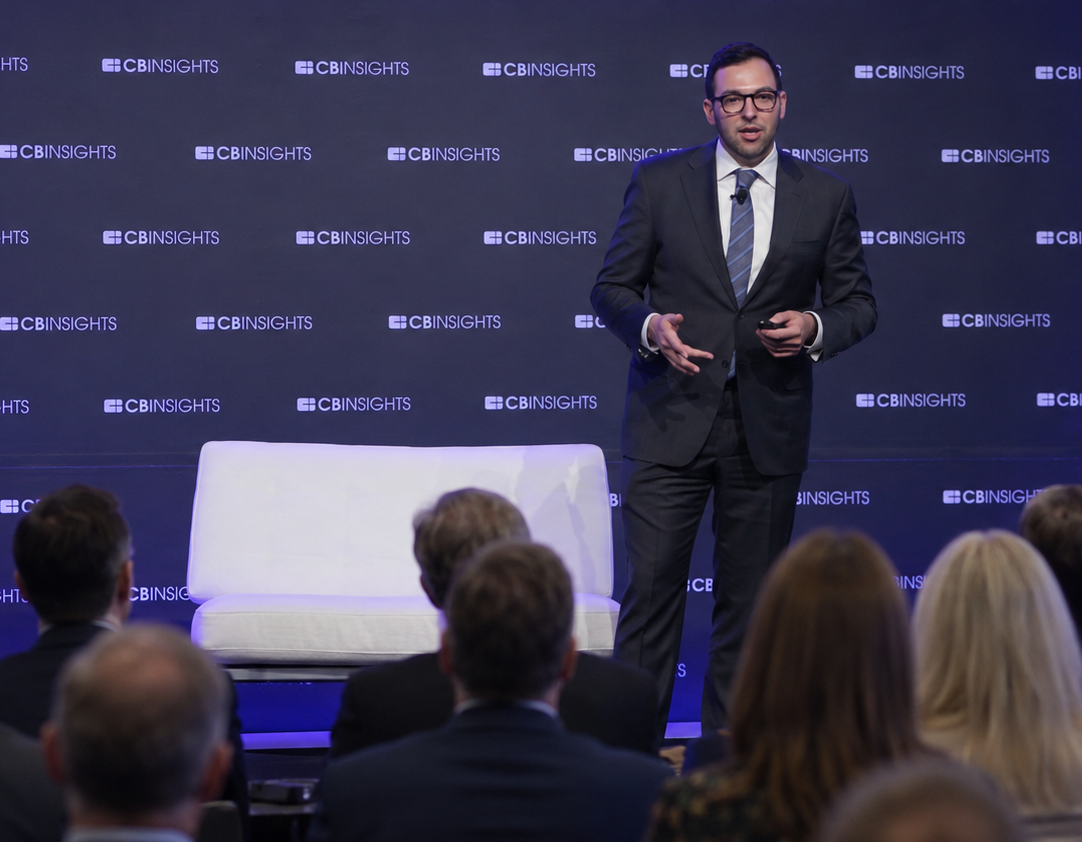Jason Zaler speaking at a CB Insights event